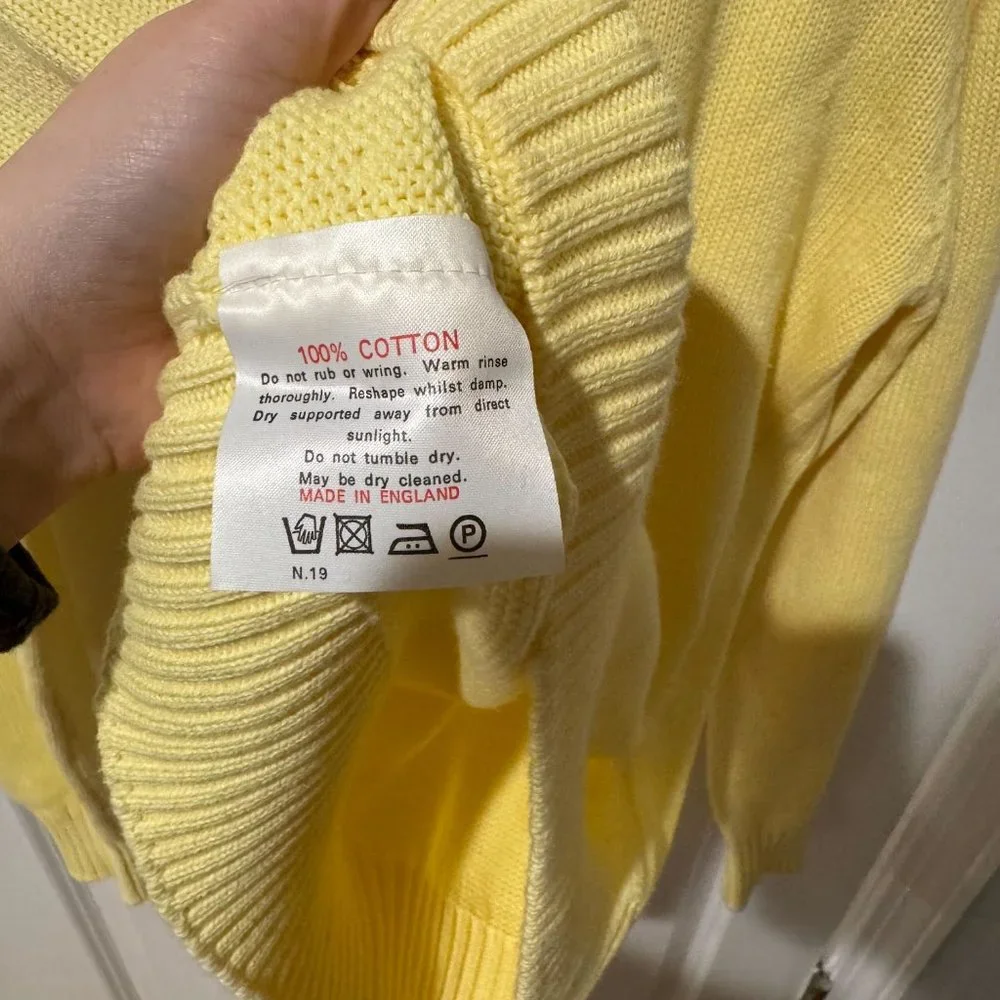 Duke‎ of Marlborough Yellow Cotton Pullover Sweater - Size Extra Large